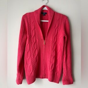 Chaps Coral Cable Knit Cardigan